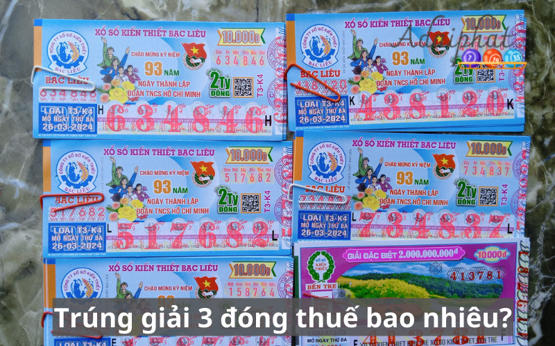 Trúng giải 3 đóng thuế bao nhiêu?