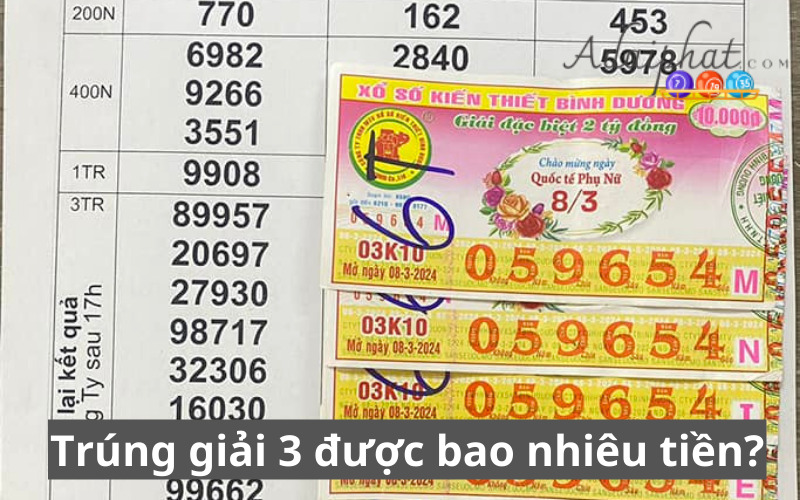 Trúng giải 3 được bao nhiêu tiền?